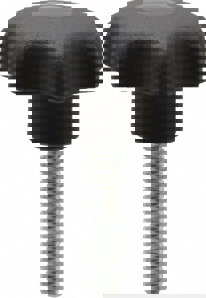 Lobed Knob: 32 mm Head Dia, 7 Points, Thermoplastic Elastomer